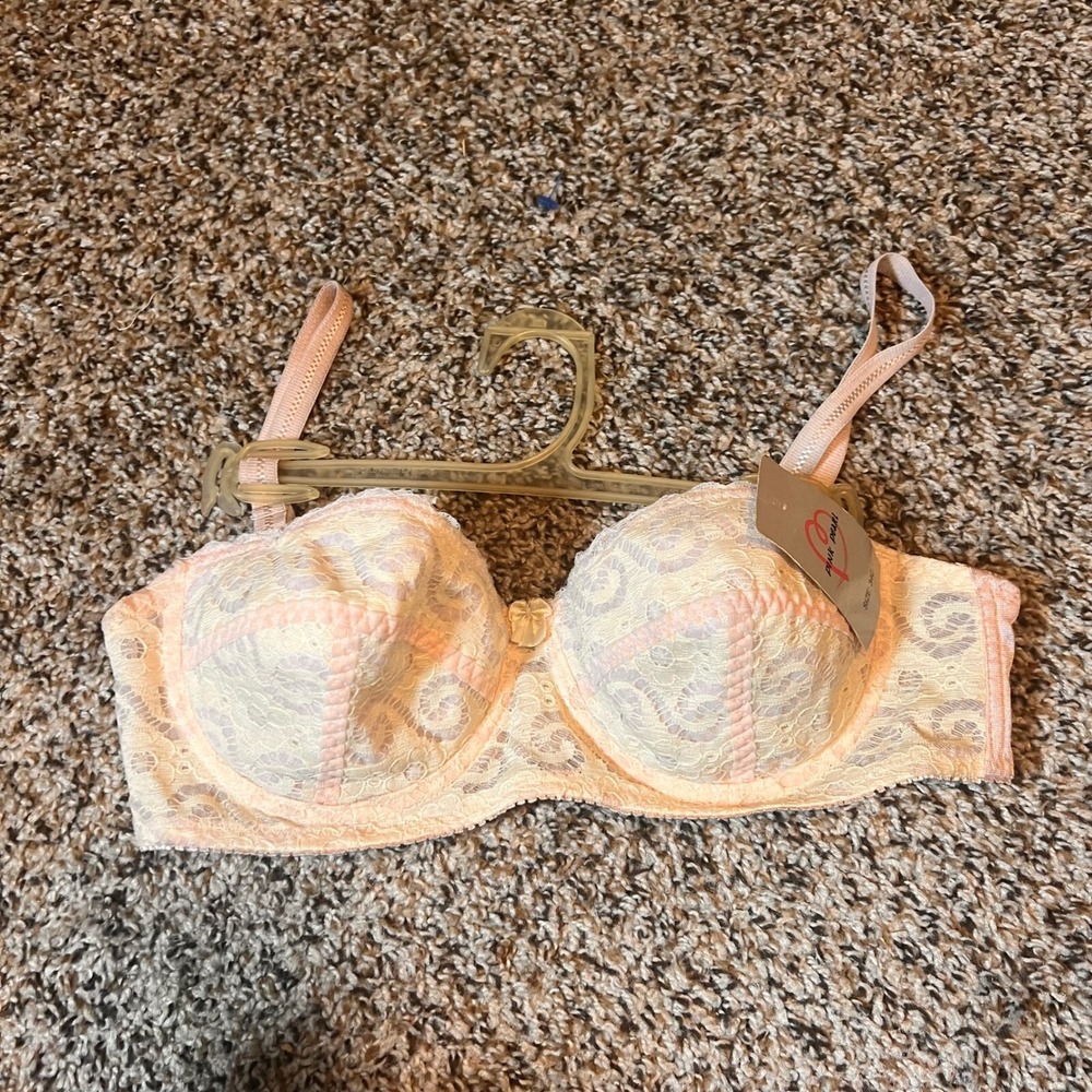 Pink Pearl Lace Bra Full Coverage Padded‎ Underwire Everyday 34C